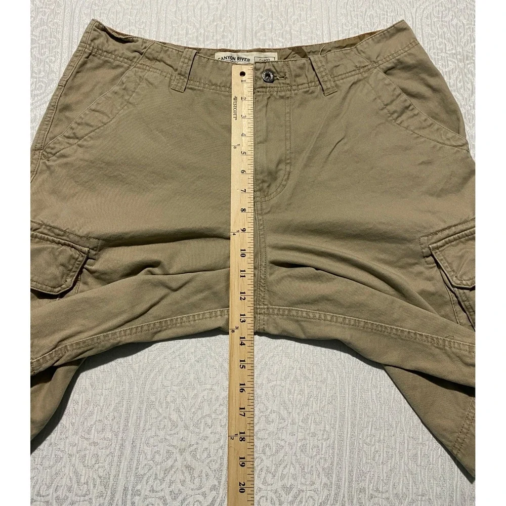 Canyon River Blues Mens Khaki Cargo Shorts Sz 36‎ Cotton Relaxed Fit Tan Utility